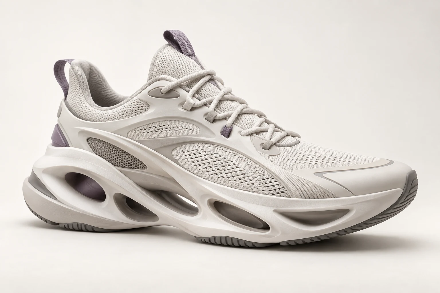 Ivory and lilac footwear concept
